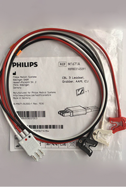 Philips M1671A three-lead clamp lead (American Standard)